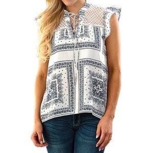Woven Flutter Sleeve Top